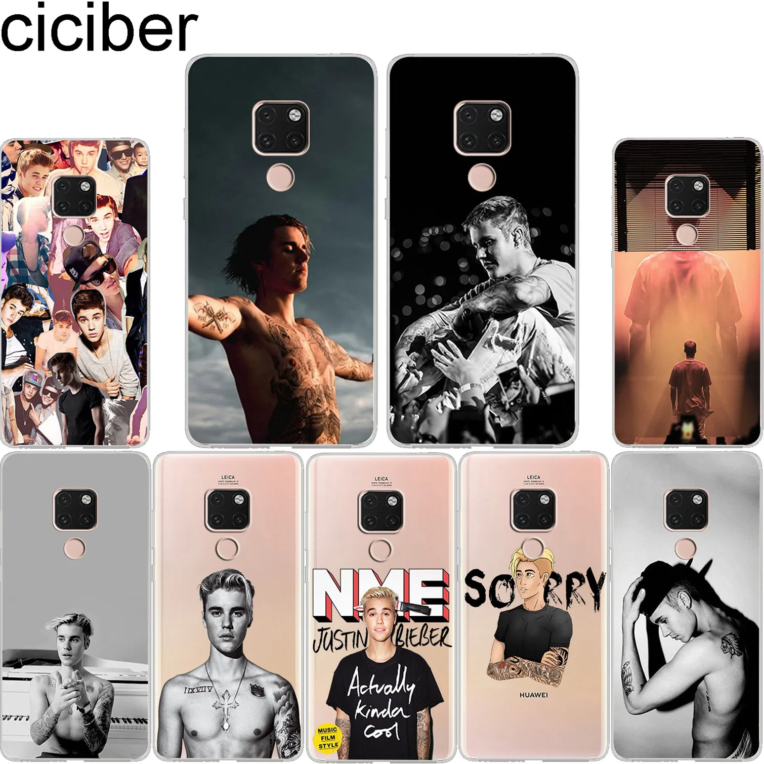 ciciber Justin Bieber For Mate 20 10 9 Lite Pro X 2017 Soft Clear TPU For Huawei P 20 10 9 8 Pro Lite Plus Coque Phone Cases