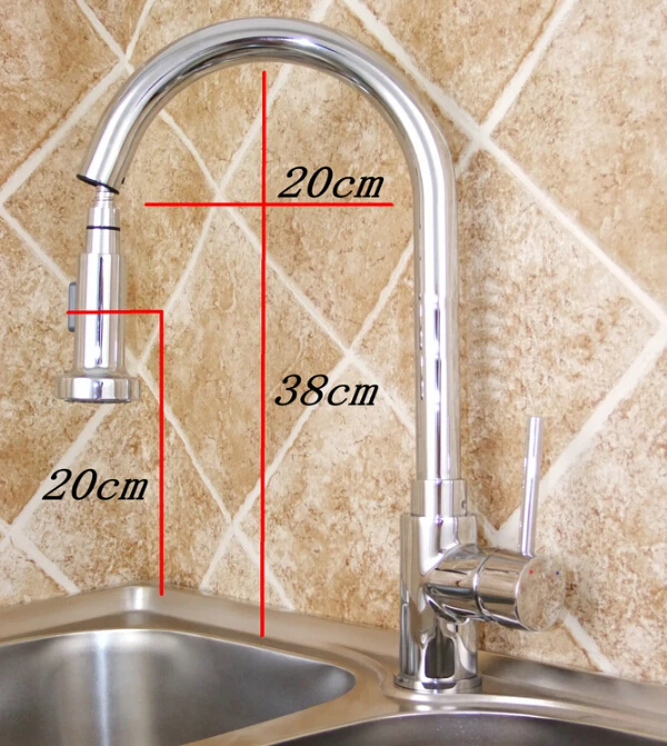 

kitchen Vidric Faucet!Faucet basin .Solid Brass Thicken Chrome Spring faucet.basin tap pull out mixer. water tap.1pcs/lot