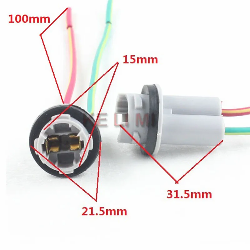 KELIMI 4 Pieces T10 W5W LED Light Wire Harness holder Connector t10 led Extension Adapters Socket Plug car styling lamp holder