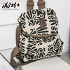 MANJIANGHONG Casual Hit Color Canvas Backpack New Listing Large Capacity Simple Student Backpack Fashion Wild Travel Bag 2