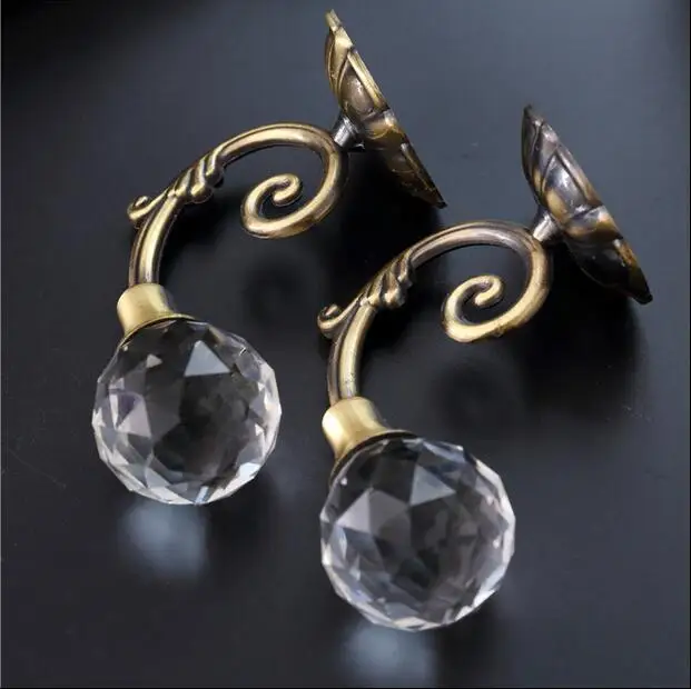 

New Arrival 2 Pieces Crystall Metal Curtain Wall Hook Curtain Accessories Red Bronze Free Shipping