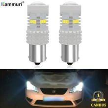 Белый 6000K Canbus без ошибок 1156 P21W BA15S S25 14SMD светодиодный светильник для SEAT LEON 3 MK3 Светодиодный дневной светильник дневные ходовые огни DRL