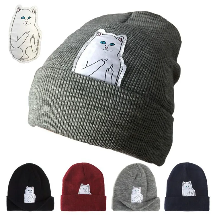 RIPNDIP Fashion Brand Nermal Beanie Winter Men Skullies Cap Beanies Casual Hats Knitted Wool Warm Winter Hat for Women