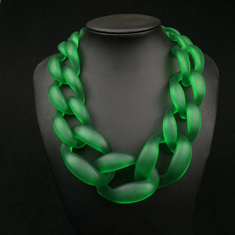 

SexeMara New Solid Acetic Acid Plate Chain BOHEMIA Big Whater-Wave Chain Alloy Fastener Party Necklace For Women Fine Jewelry