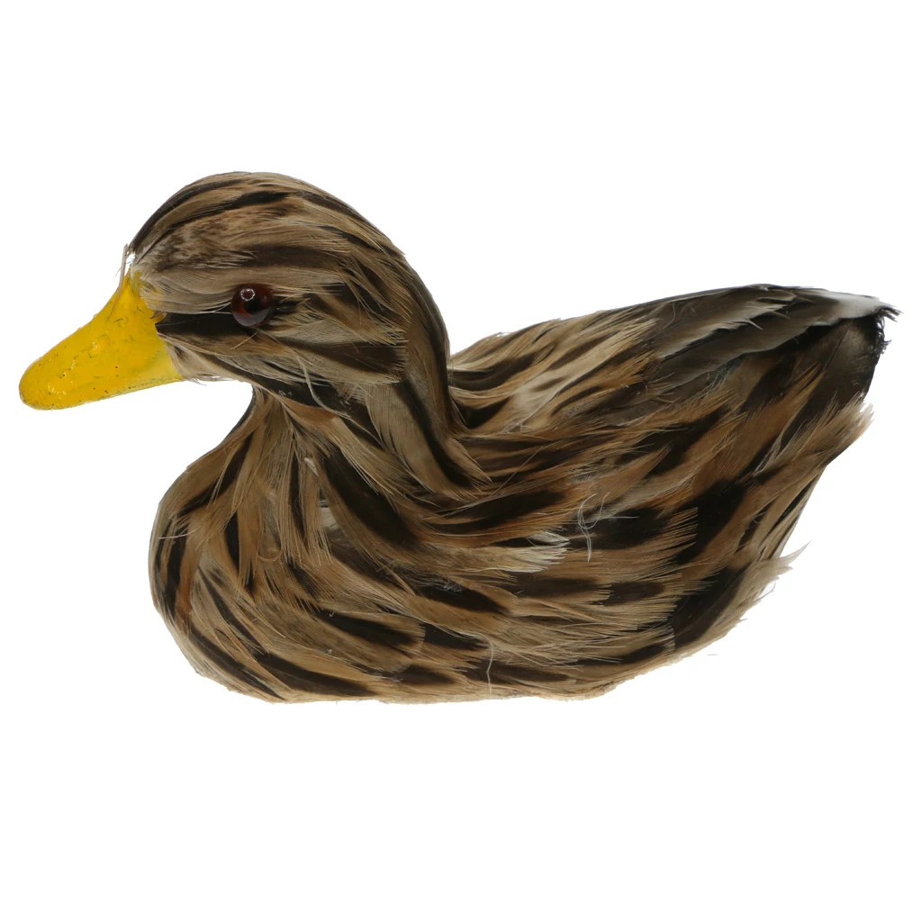 4 Options Lifelike Feather Duck Ornament Figurine Model Statues Lawn Sculpture Decor Lovely Ducks Garden Decoration