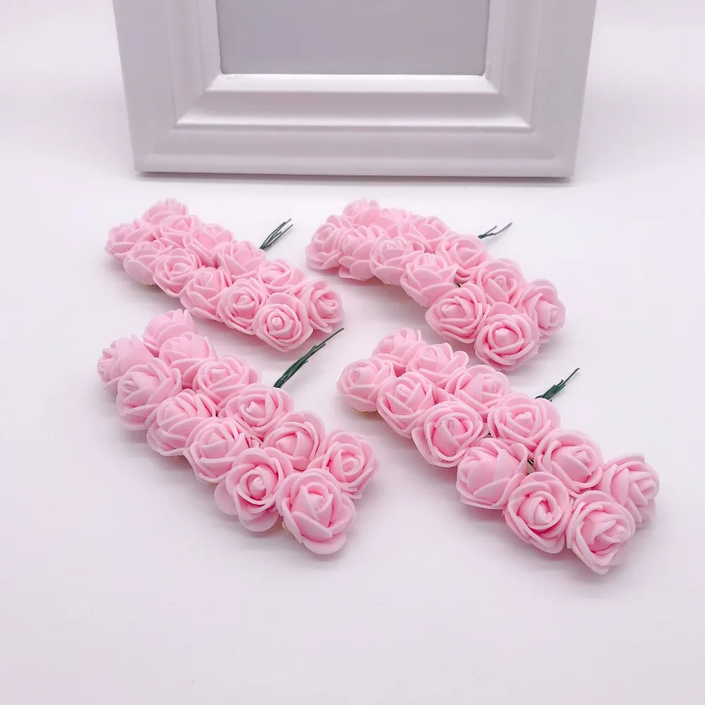 144 шт 2 см мини-розы из пенопласта для дома, свадьбы, искусственные цветы, декорация для скрапбукинга, сделай сам, венок, Подарочная коробка, дешевый искусственный цветок, букет