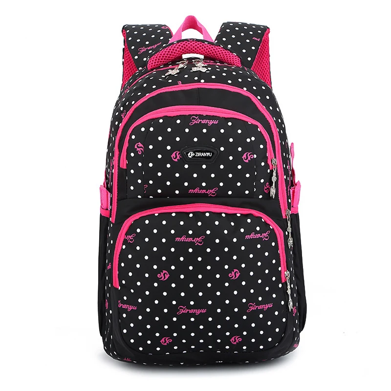

ZIRANYU Fashion Wave Point Primary School Bags Girl 2-6 Grade Burden Ridge 8-12 Years Old Children Backpacks Printing Backpack