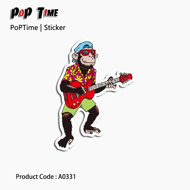 A0331 Monkey playing guitar Emoji Stickers For Children