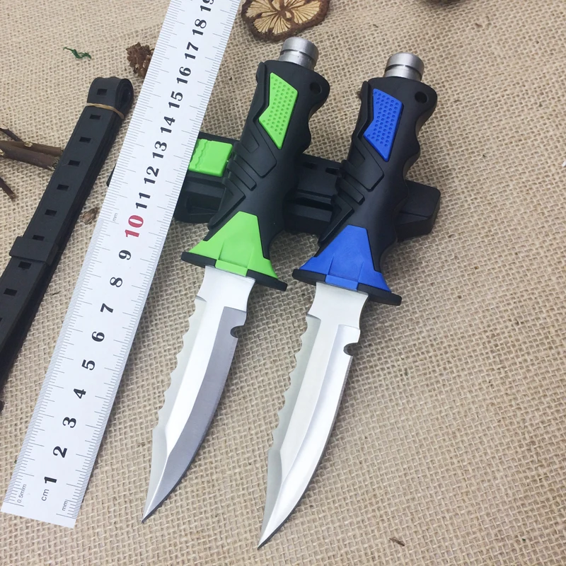 440C Blade Rubber Handle 2 Options! Outdoor Diving Knife, Stain Polish