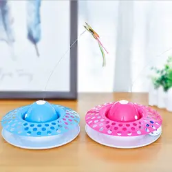 Кошка Летающая бабочка вращающийся стол с мячом игрушка Интерактивная перо игрушка Автоматическая 3 в 1 забавная электрическая игрушка