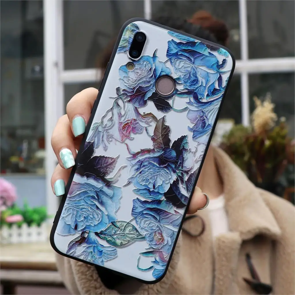 Чехол с 3D тисненым цветком для Huawei Nova 2i 3 3i Honor 8X 7A Pro P smart 2019 P30 P20 P8 P9 P10 Mate 10 20 Lite Mini