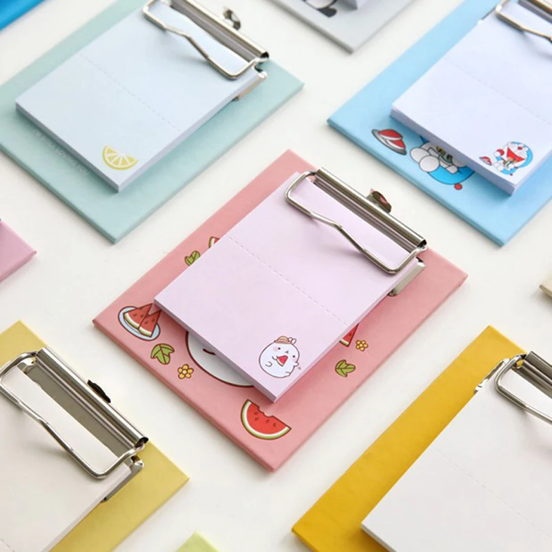 

Creative Board Clip 50sheets Notepad sticker Cute Cartoon Note Sticky Paper Post Notepads Kids School Office Supplies S19094