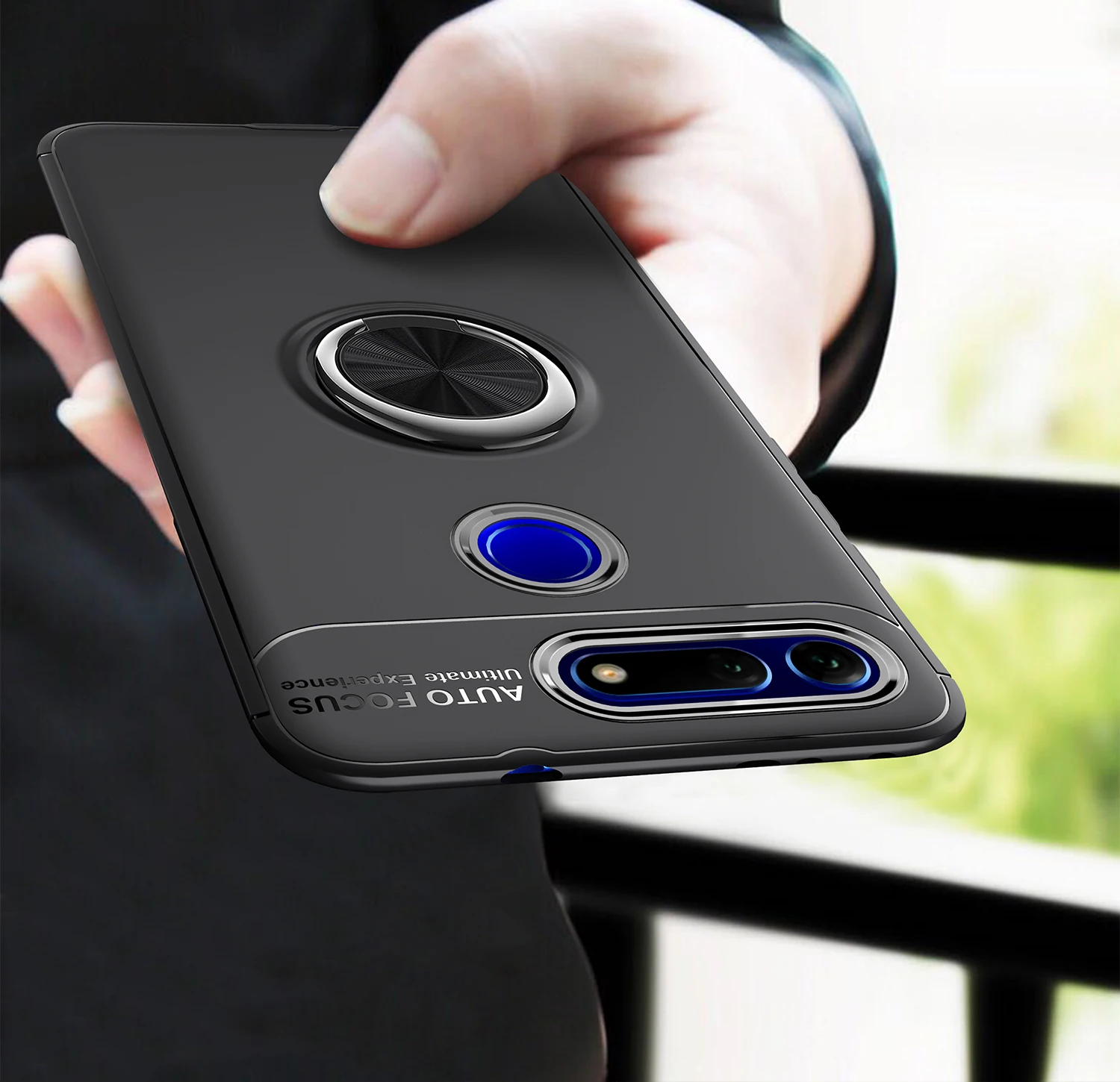 

For Huawei Honor View 20 Case Luxury Soft Silicone With Stand Ring Shockproof Protective Back Cover cases for huawei honor v20