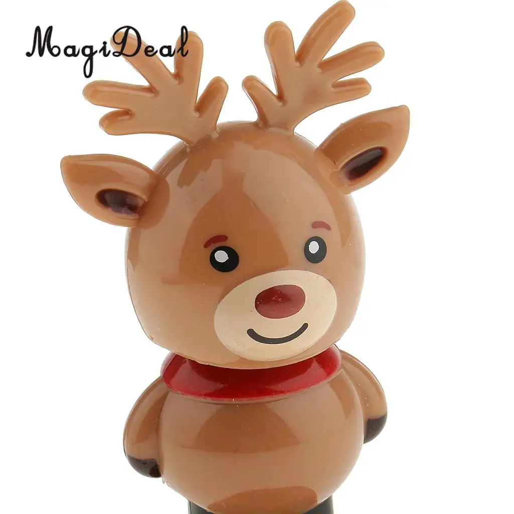 2pcs Solar Powered Snowman Elk Dancing Figurine Home Car Ornament Kids Toy Christmas Gifts