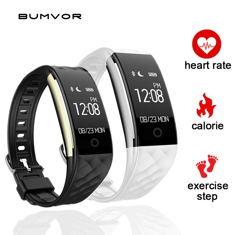 BUMVOR S2 Smart Bracelet Heart Rate Monitor Pedometer Cycling Fitness