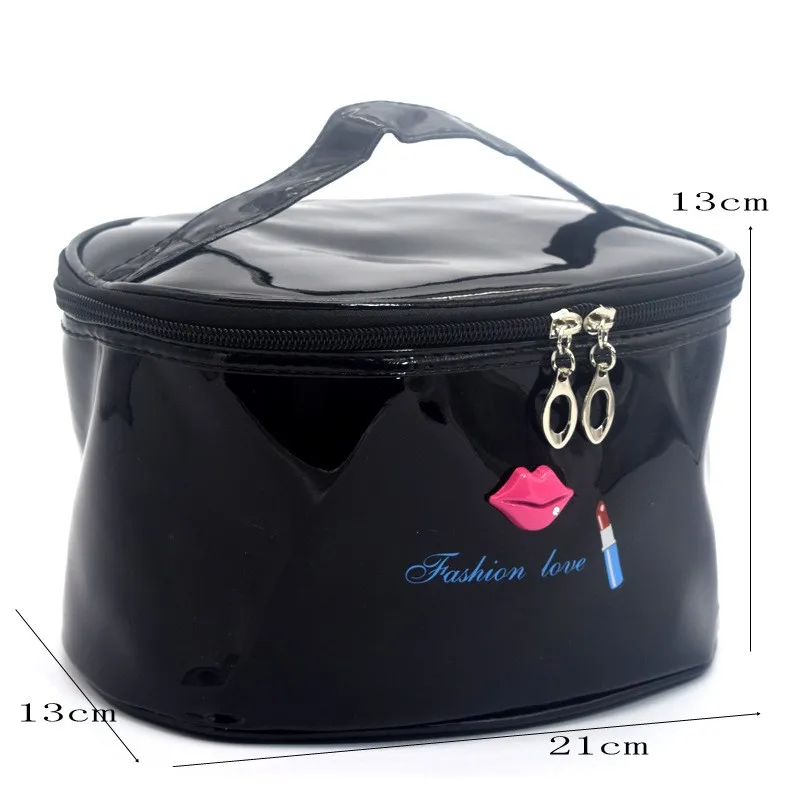 Hhyukimi ماركة المرأة جلدية حقائب المكياج طقم سفر المحمولة تخزين مربع ماكياج التجميل حقيبة فتاة غسل المنظم حالات
