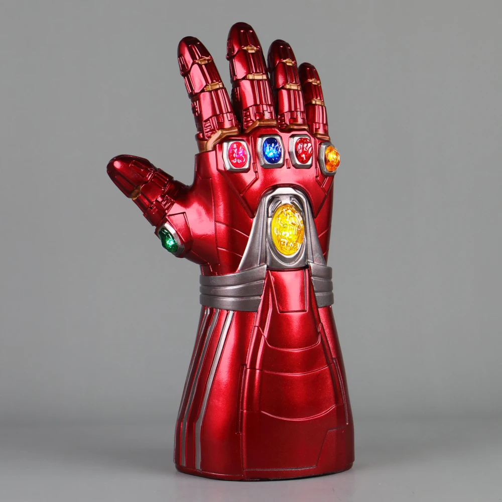 Новые мстители эндгейм IronMan Infinity Gauntlet камни Съемная со светодиодной подсветкой Косплей рука танос латексные перчатки супергерой оружие