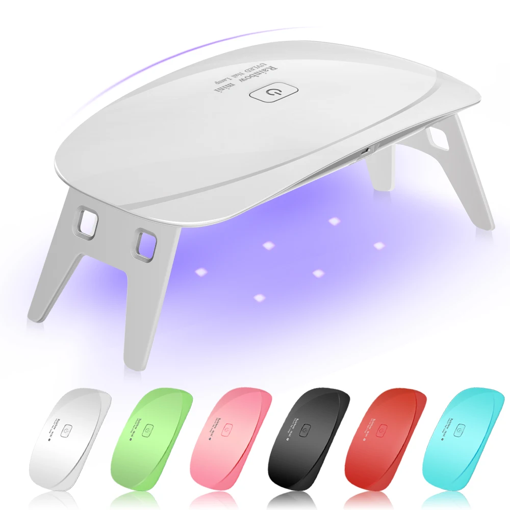 

5W LED UV Nail Dryer Curing Lamp Light Portable for LED UV Gel Nail Polish USB Cable Nail Art Manicure Pedicure Home Use 6 Color