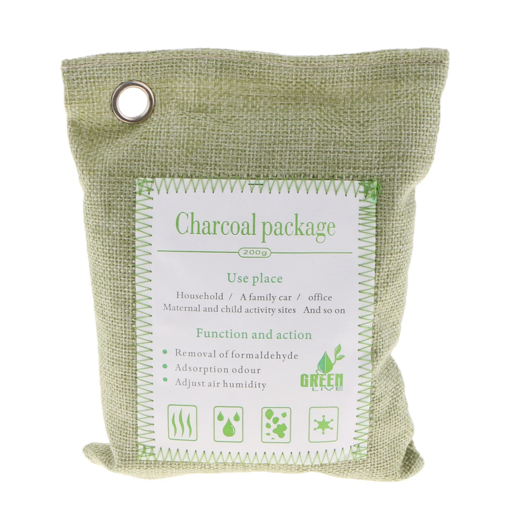 170*125*50mm Bamboo Charcoal Natural Air Purifying Freshener Bag Odor Eliminator Smelly Removing Closet Deodorant Green  