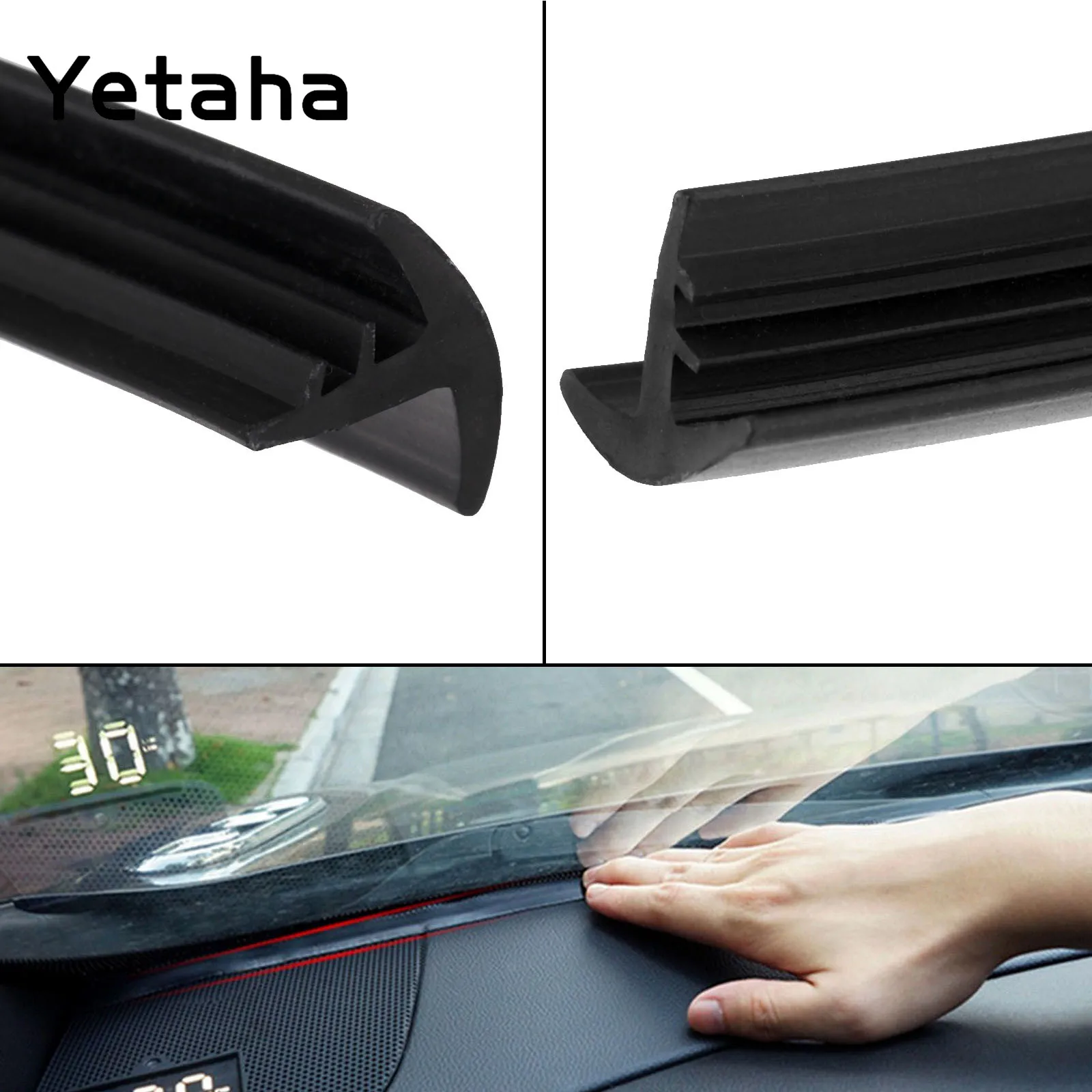 

Yetaha 1.6M EPDM Rubber Car Sealing Strips Black Soundproof Dust Proof Weatherstrips For VW BMW Mazda Dashboard Windshield Edges