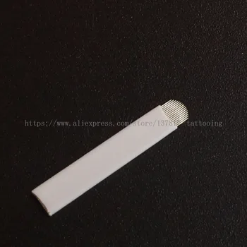 

500 PCS Eyebrow Tattoo Blades Sterilize U Shape 16 PINS Microblading Needles Permanent Makeup Eyebrow Embroidery Microblading