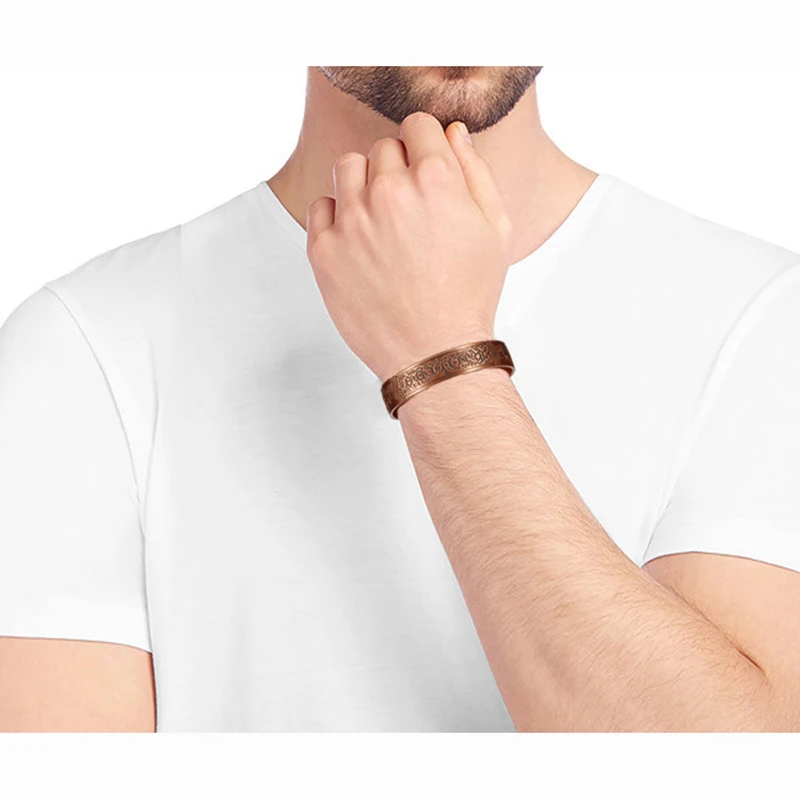 Ceny Wollet biżuteria czysta miedź bransoletki magnetyczne bransoletki dla mężczyzn otwórz mankiet Vintage zdrowa energia zapalenie stawów ulga w bólu