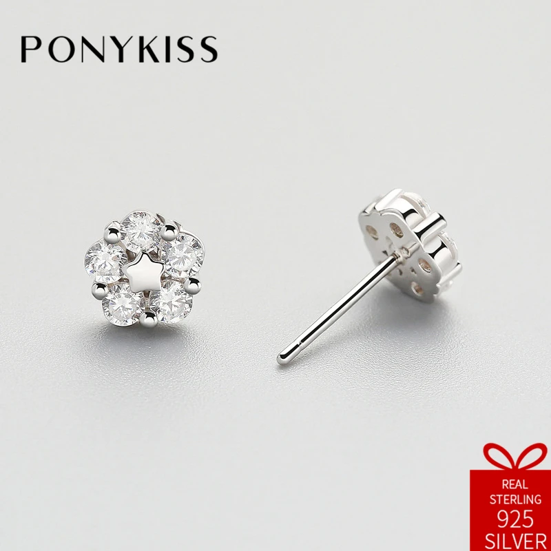 Женские Романтические серьги гвоздики PONYKISS из стерлингового серебра S925 пробы с