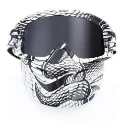 Модульная маска для мотокросса Съемные очки рот фильтр для открытого лица половина лица шлем винтажные шлемы для квадроциклов MTB велосипедные солнцезащитные очки - Цвет: C2