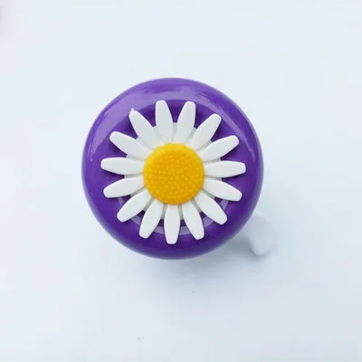 Cycling Ring Bike Bell Bicycle Alarm Daisy Flower Multi-color Funny Bicycle Horns Bike Kids Children for Handlebars - Цвет: purple white