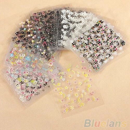 

10 Sheets Nail Art Transfer Stickers 3D Design Manicure Tips Decal Decorations 1U85 2UEI