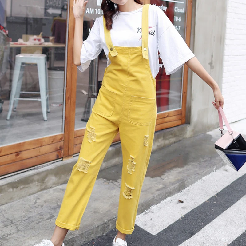 womens yellow overalls