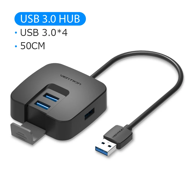 Vention usb-хаб 3,0 внешний 4 Порты и разъёмы USB разветвитель с микро USB Мощность Порты и разъёмы для ноутбука для жесткого диска компьютера аксессуара USB 2,0 концентратор - Цвет: CHB 50cm