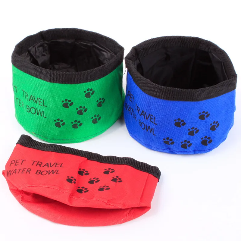 Travel Bowls Pet Dog Feeder Oxford Cloth Waterproof Outdoor Portable