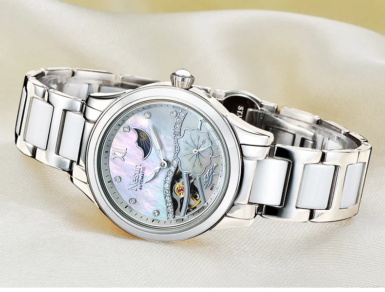 Швейцария Nesun полые Tourbillon Для женщин часы Роскошные Брендовые Часы Самовзводные наручные водостойкие женские часы N9071-1