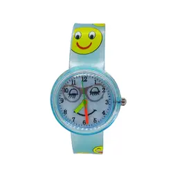 Мульти-шаблон смайлик циферблат для девочек и мальчиков Кварцевые часы детские креативные глаза улыбка детские часы для студентов часы