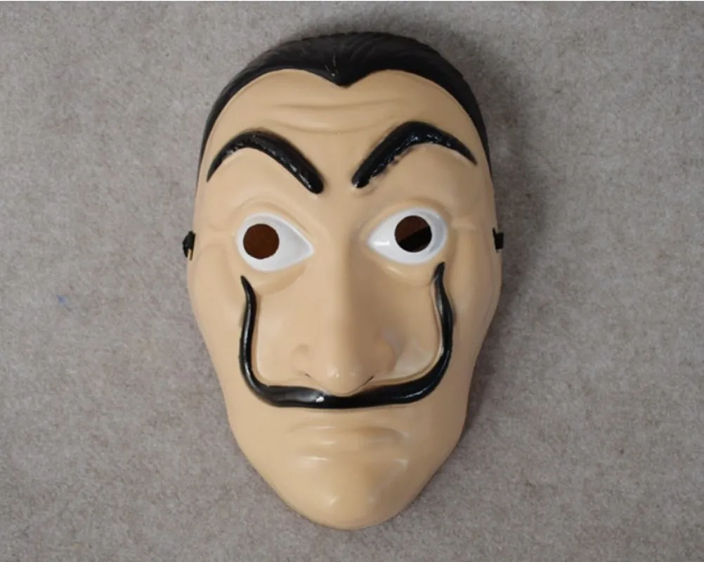 

10pcs/lot Wholesale Plastic Dali Mask Paper House La Casa De Papel Cosplay Decoration Masquerade Halloween Funny Tools