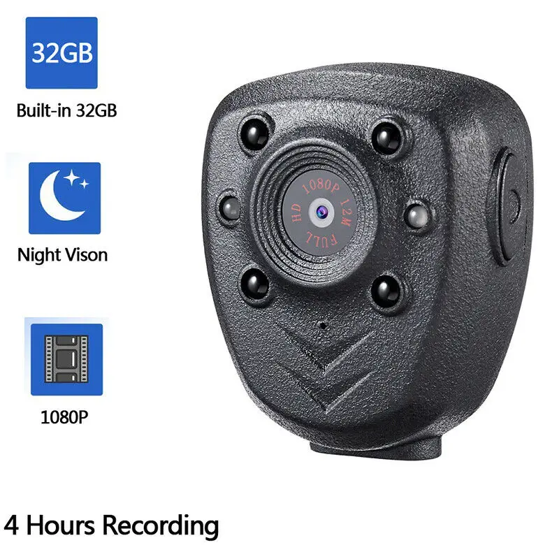  FHD Video Camera Build-in 32GB Night Vision IR Body Cam Recorder Home Security mini camera