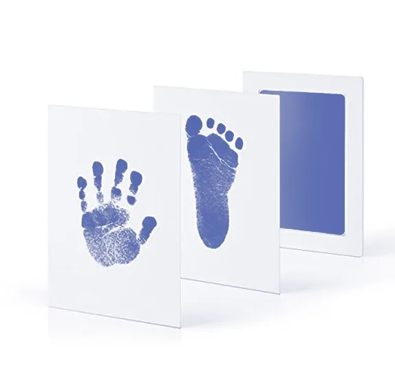 Baby Care нетоксичный ребенка Handprint след отпечаток комплект Детские сувениры литья новорожденных штемпельная подушка для отпечатка ноги для глины игрушки подарки - Цвет: 1 pc light blue