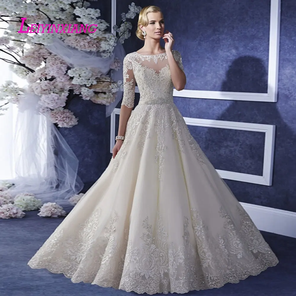 

LEIYINXIANG Bride Dress Wedding Dress Vestido De Noiva Sereia Robe Sexy Ball Gown Zipper Luxury Appliques Elegant Sweetheart