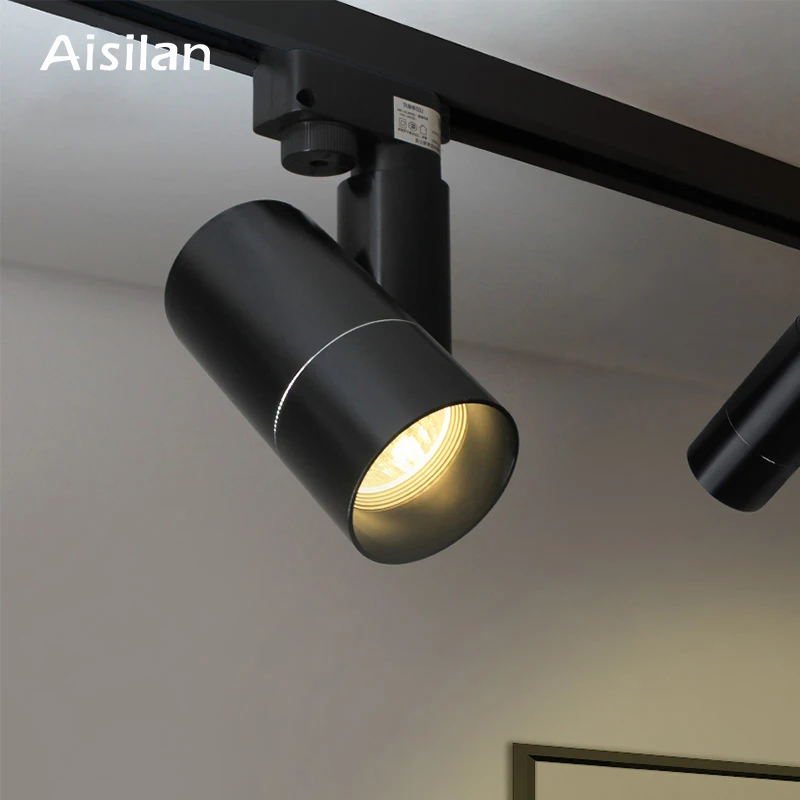 Aisilan الحديثة أدى المسار الأضواء سقف ساقط مزود بإضاءة مصابيح 360 + 180 زاوية قابل للتعديل AC85-260V 5/7 W تركيبات الإضاءة المعيشة غرفة متجر