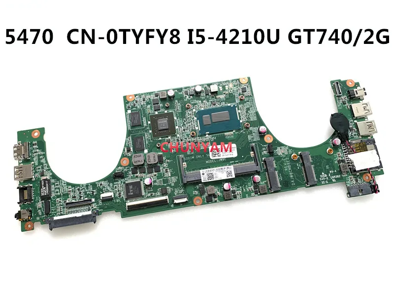 

KEFU CN-0TYFY8 TYFY8 FOR Dell Vostro 5470 Laptop Motherboard DAJW8CMB8E2 REV:E I5-4210U GT740M 2G mainboard notbook pc