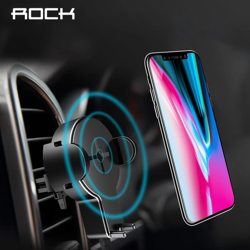 

ROCK Car Mount Qi Wireless Charger For iPhone X 8 Plus Samsung S9 S8 Flash Wireless Charging Pad 5W Fast Wireless Charging Pad