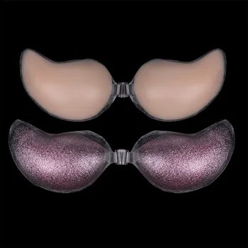 

Invisible BRA classic vbra silicone V BRA crystal pink flesh-colored silicone BRA breast strap