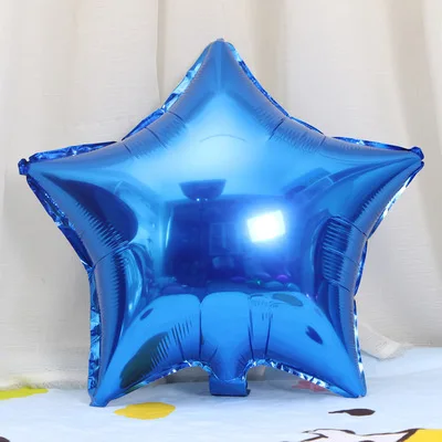 18 дюймов звезда форма алюминиевые шары надувные из фольги для дня рождения украшения гелиевый воздушный шар Globos Свадебные украшения - Цвет: Синий