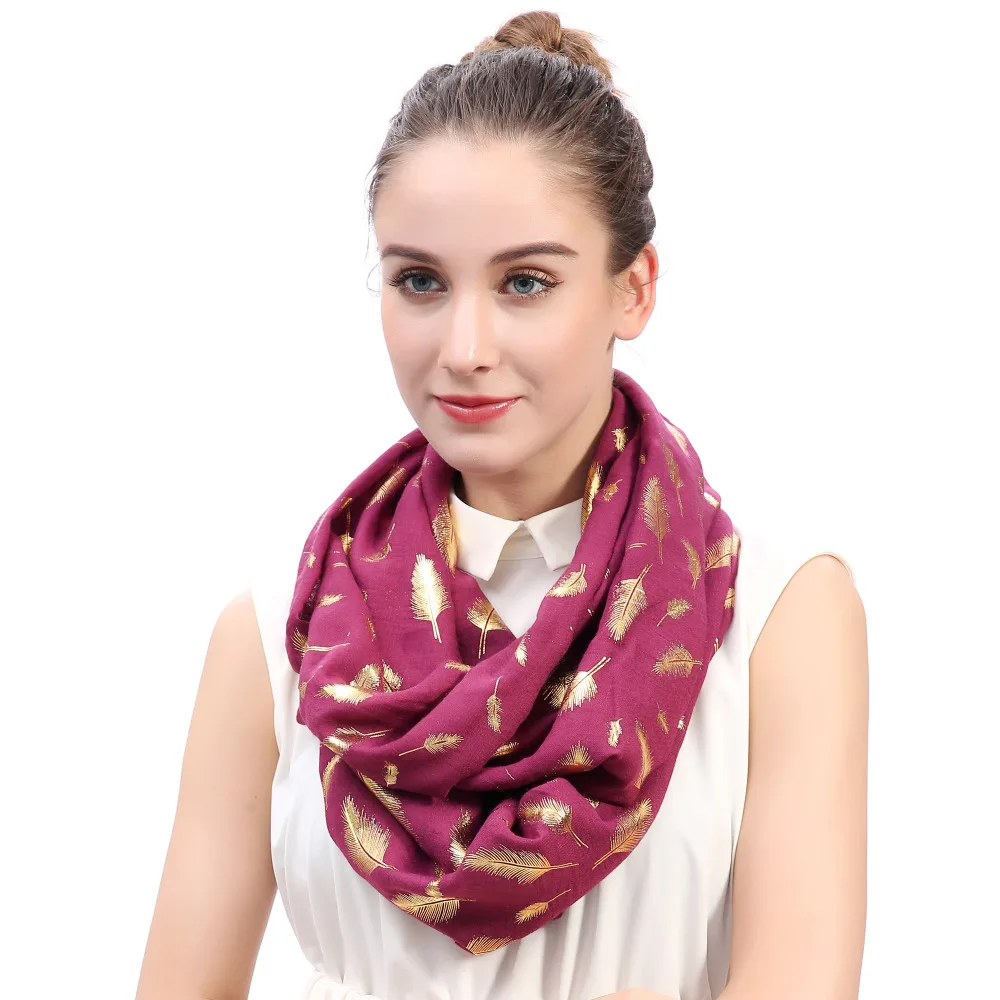 Металлическое золото перо женский Фотофон мягкий легкий|scarf snood|infinity loop scarfloop scarf |