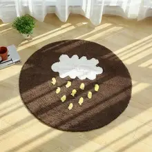 Чистый хлопок сделанный облако с дождем Круглый Коврик противоскользящий пол коврик наружные коврики передняя дверь детский игровой коврик водонепроницаемый коврик у двери