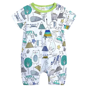 

New Baby Boy Romper Summer Short sleeve Cartoon Rompers For Newborn Infant Cotton European and American style Baby Jumpsuit