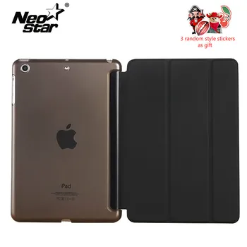 

Protective Case For iPad Air 2 Case For iPad 5 6 Transparent Back Cover Auto Sleep Wake Up + Decorative Stickers