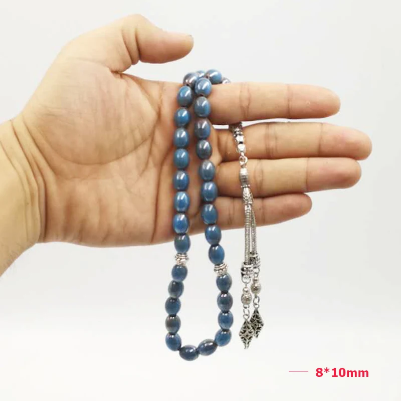 Новый стиль tasbih Керамика ручной работы 33 бусины металлические кисточки Eid