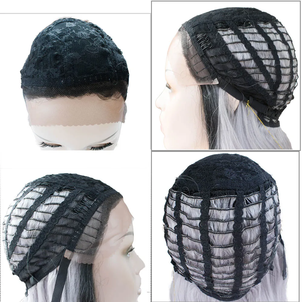 SOKU Synthetic Lace Front Wigs For Black Women Ombre Blue Body Wave Lace Wigs Kanekalon Heat Resistant Side Part Wigs Long Hair